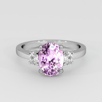 3.50 Ct. Purplish Pink Sapphire Ring, 18K White Gold 1