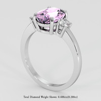 3.50 Ct. Purplish Pink Sapphire Ring, 18K White Gold 2