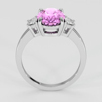 3.13 Ct. Purplish Pink Sapphire Ring, 18K White Gold 3
