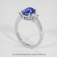 3.31 Ct. Blue Sapphire Ring, 18K White Gold 2