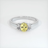 1.26 Ct. Yellow Sapphire Ring, 18K White Gold 1
