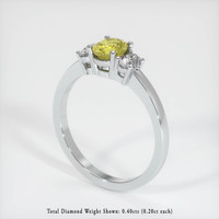 1.26 Ct. Yellow Sapphire Ring, 18K White Gold 2