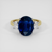 3.83 Ct. Blue Sapphire Ring, 14K White & Yellow 1