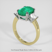 3.19 Ct. Emerald Ring, 18K White & Yellow 2