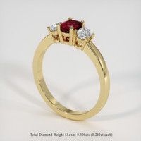 0.55 Ct. Ruby Ring, 14K Yellow Gold 2