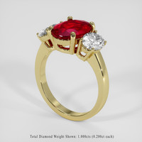 2.04 Ct. Ruby Ring, 14K Yellow Gold 2