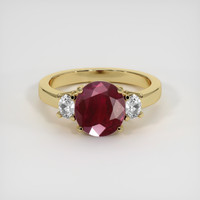 3.14 Ct. Ruby Ring, 14K Yellow Gold 1
