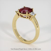 3.14 Ct. Ruby Ring, 14K Yellow Gold 2