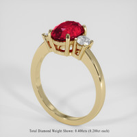 2.18 Ct. Ruby Ring, 14K Yellow Gold 2
