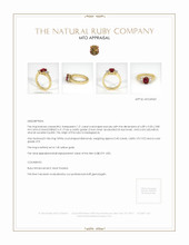 Ruby Ring 1.21 Ct. 14K Yellow Gold Appraisal