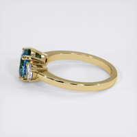 1.62 Ct. Greenish Blue Sapphire Ring, 14K Yellow Gold 4