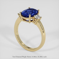 3.05 Ct. Blue Sapphire Ring, 14K Yellow Gold 2