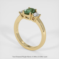 1.14 Ct. Bluish Green Sapphire Ring, 14K Yellow Gold 2