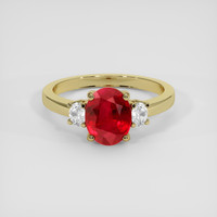 3.27 Ct. Ruby Ring, 18K Yellow Gold 1