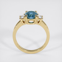 1.62 Ct. Greenish Blue Sapphire Ring, 18K Yellow Gold 3