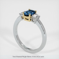0.95 Ct. Blue Sapphire Ring, 14K Yellow & White 2