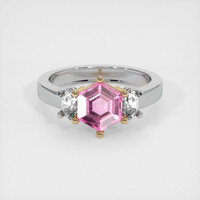 1.64 Ct. Pink Sapphire Ring, 14K Yellow & White 1