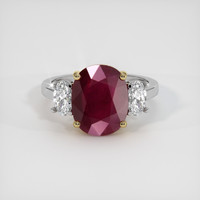5.20 Ct. Ruby Ring, 14K Yellow & White 1