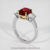 3.91 Ct. Ruby Ring, 14K Yellow & White 2