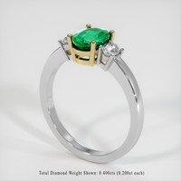 1.19 Ct. Emerald Ring, 18K Yellow & White 2