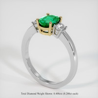 1.19 Ct. Emerald Ring, 18K Yellow White 2