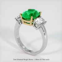3.90 Ct. Emerald Ring, 18K Yellow & White 2