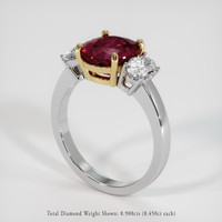 3.14 Ct. Ruby Ring, 18K Yellow & White 2