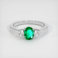 0.63 Ct. Emerald Ring, Platinum 950 1