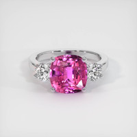 3.36 Ct. Purplish Pink Sapphire Ring, Platinum 950 1