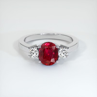 2.35 Ct. Ruby Ring, Platinum 950 1