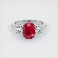 3.17 Ct. Ruby Ring, Platinum 950 1