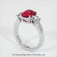 3.17 Ct. Ruby Ring, Platinum 950 2