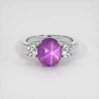 5.42 Ct. Purplish Pink Sapphire Ring, Platinum 950 1