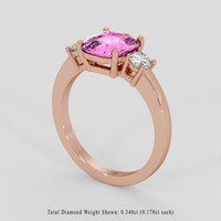 2.08 Ct. Pink Sapphire Ring, 18K Rose Gold 2