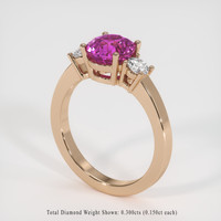 2.09 Ct. Pinkish Purple Sapphire Ring, 18K Rose Gold 2