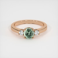 1.00 Ct. Green Sapphire Ring, 18K Rose Gold 1
