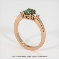 1.00 Ct. Green Sapphire Ring, 18K Rose Gold 2