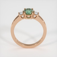 1.00 Ct. Green Sapphire Ring, 18K Rose Gold 3