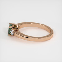 1.00 Ct. Green Sapphire Ring, 18K Rose Gold 4