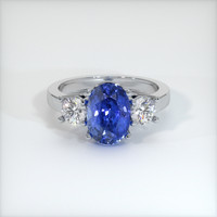 3.29 Ct. Blue Sapphire Ring, 10K White Gold 1