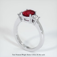 2.35 Ct. Ruby Ring, 10K White Gold 2