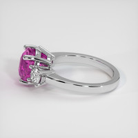 4.04 Ct. Purplish Pink Sapphire Ring, 10K White Gold 4