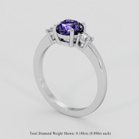 1.20 Ct. Bluish Purple Sapphire Ring, 10K White Gold 2