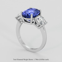 4.77 Ct. Blue Sapphire Ring, 10K White Gold 2