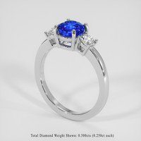 2.15 Ct. Blue Sapphire Ring, 10K White Gold 2