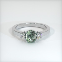 1.22 Ct. Green Sapphire Ring, 10K White Gold 1