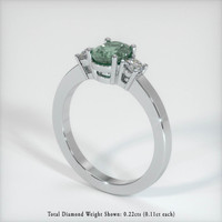 1.22 Ct. Green Sapphire Ring, 10K White Gold 2