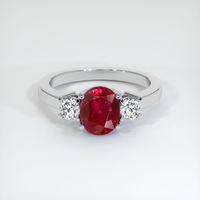 2.35 Ct. Ruby  Ring - 14K White Gold