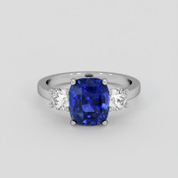 4.06 Ct. Blue Sapphire Ring, 18K White Gold 1