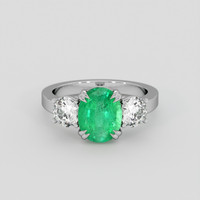 2.01 Ct. Emerald Ring, 18K White Gold 1